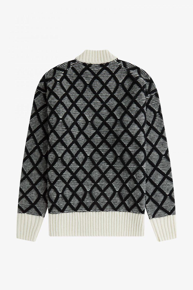 White Fred Perry Textured Monochrome Jumper Women's Knitwear | PH 1935ILHS